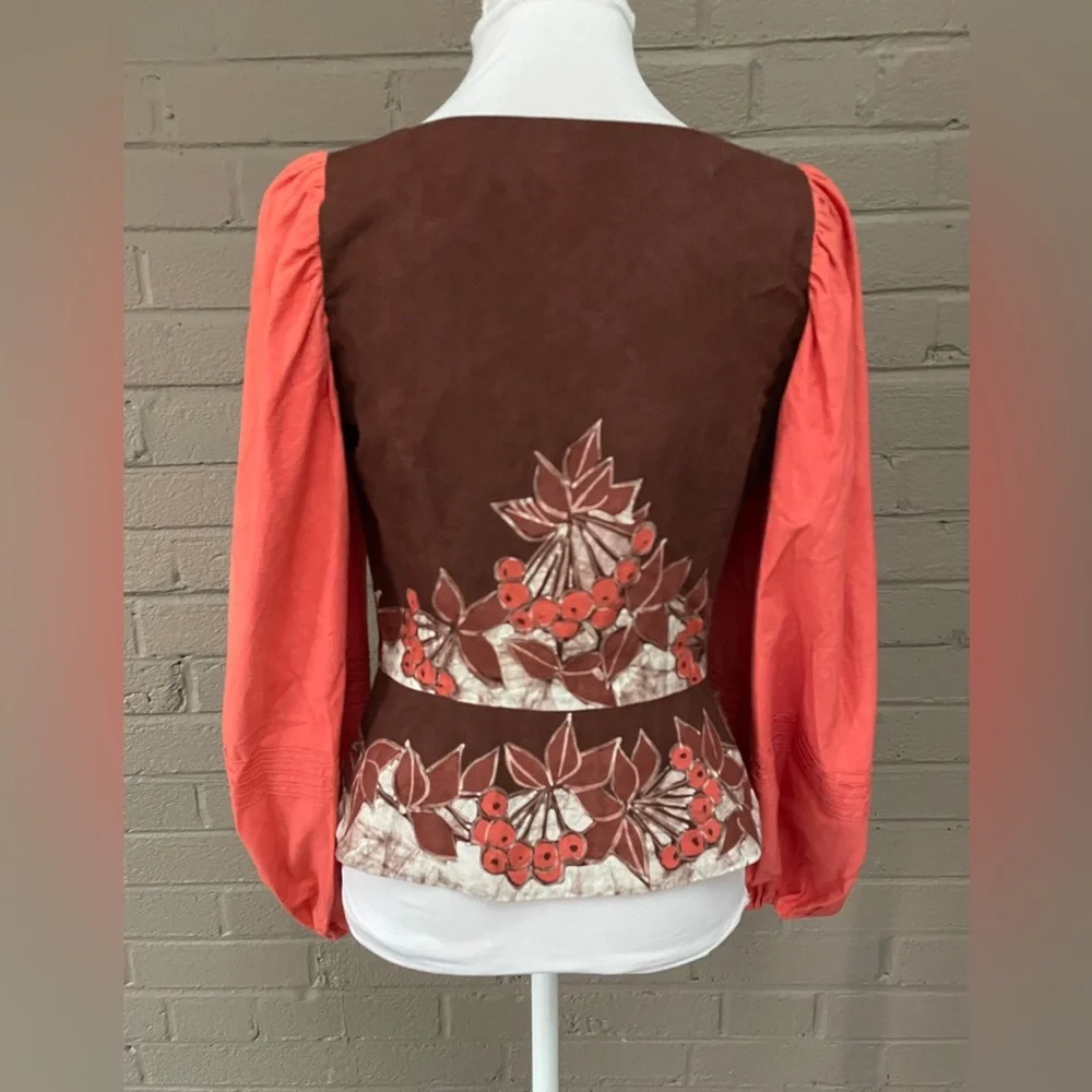 Vintage Swedish Design lace up print top S-M